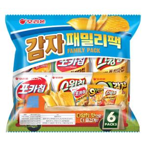[오리온] 감자패밀리팩_30g*6개(포카칩오리지날1개,포카칩어니언1개,스윙칩볶음2개,오감자그라탕2개)